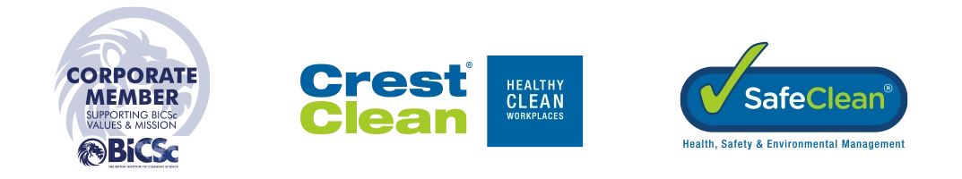 BiCSc CrestClean SafeClean logos